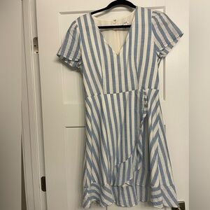 J. Crew Blue and White Striped Dress